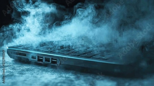 Laptop Overheating Emits Dense White Smoke photo