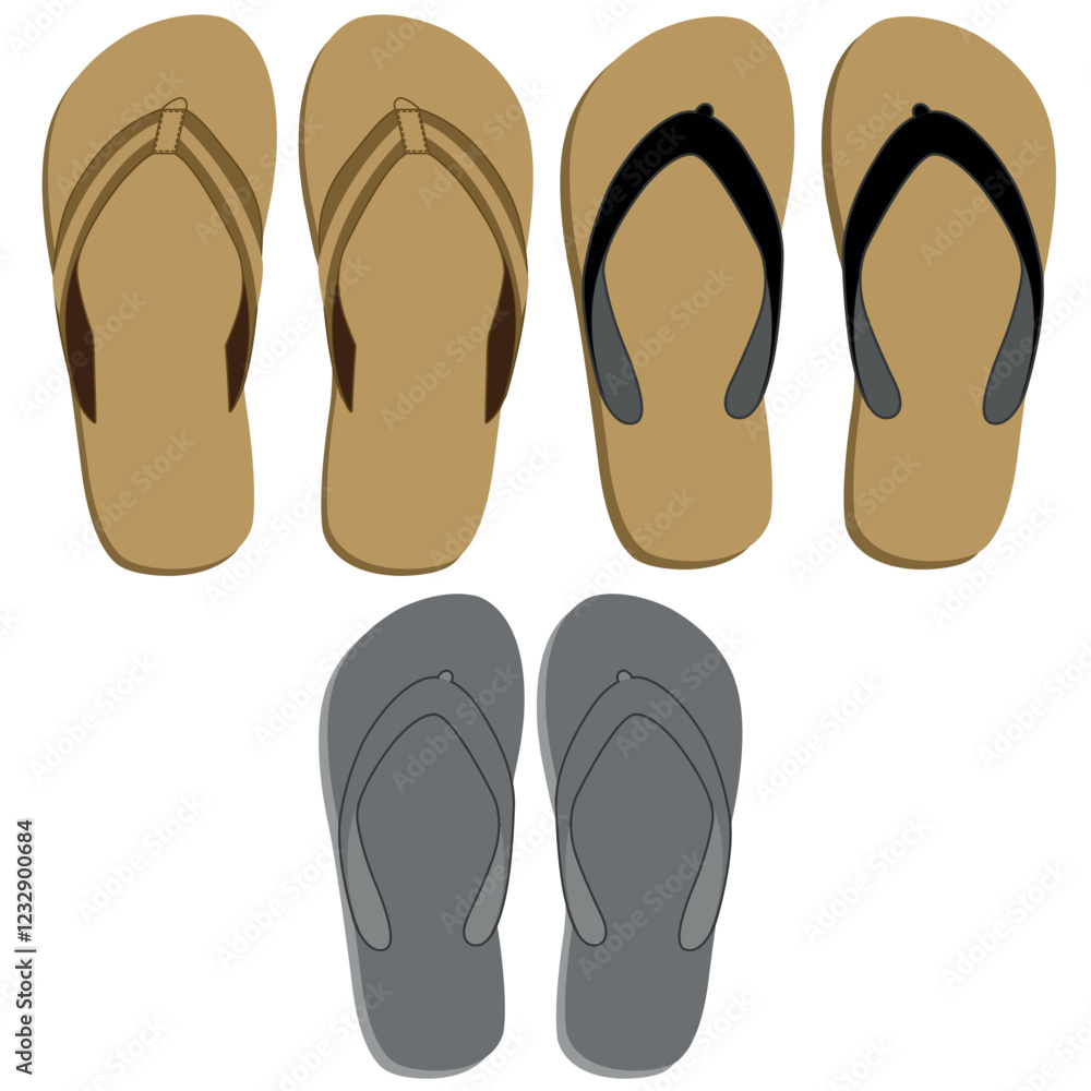 Sandal silhouette for the holiday season and enjoying the beach and surfing Sandal silhouette for the holiday season and enjoying the beach and surfing