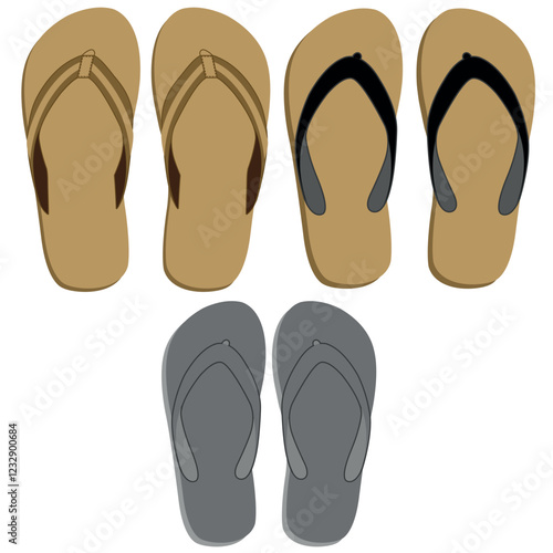 Sandal silhouette for the holiday season and enjoying the beach and surfing