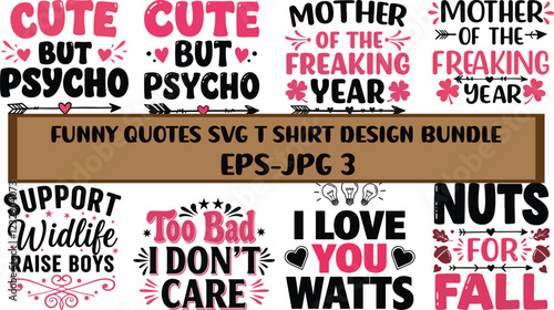 Funny and sarcastic SVG typography and calligraphy T-shirt design bundle 
