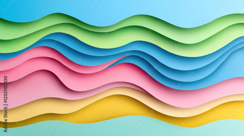 Abstract layered wavy pastel design. Abstract layered wavy pastel design.