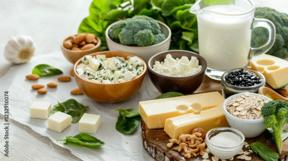 Healthy dairy and plant-based foods for balanced diet and nutrition Healthy dairy and plant-based foods for balanced diet and nutrition