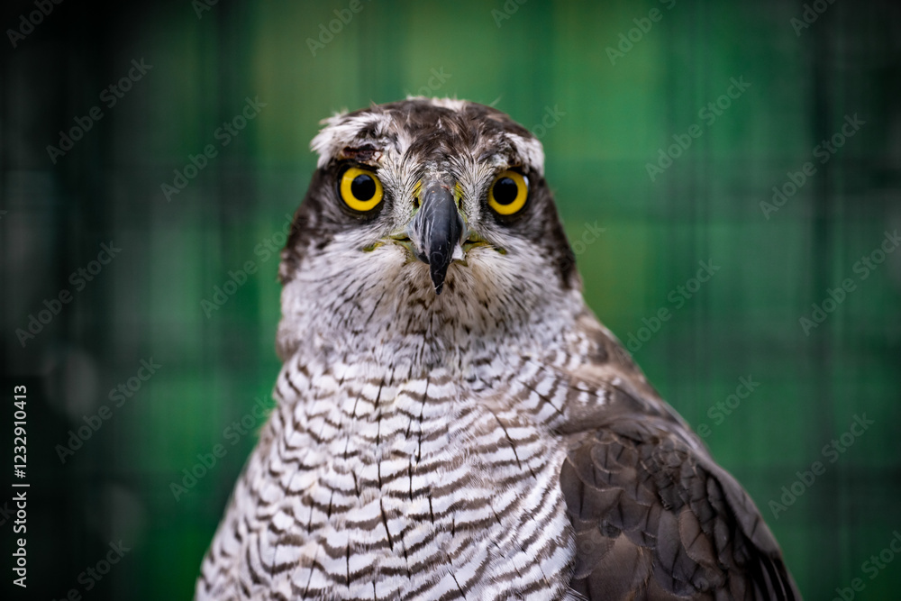 Obraz premium Falcon in a zoo cage
