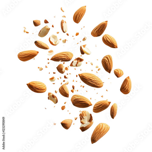 Almonds and tree nuts isolated on transparent background Remove png, Clipping Path, pen tool