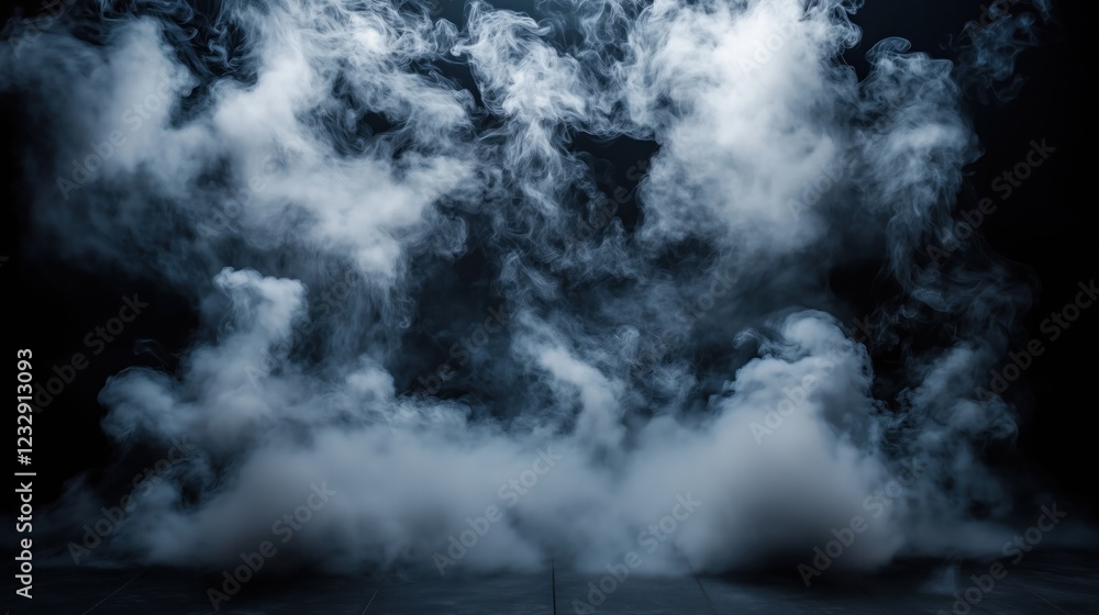 Fototapeta premium Realistic dry ice smoke clouds fog overlay for different projects and stages
