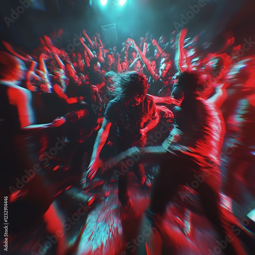 A Fiery Musician Performs Energetically in a Crowd