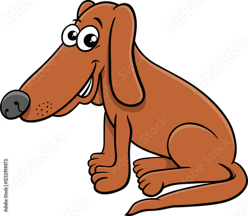 funny cartoon dog animal character giving a paw