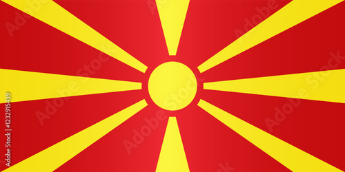 National Flag of North Macedonia. Vector Element