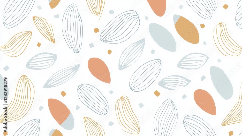 Abstract Pattern with Light Shapes and Soft Color Palette on White Background Abstract Pattern with Light Shapes and Soft Color Palette on White Background