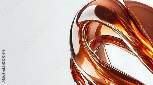 Abstract Amber Liquid Swirls Design