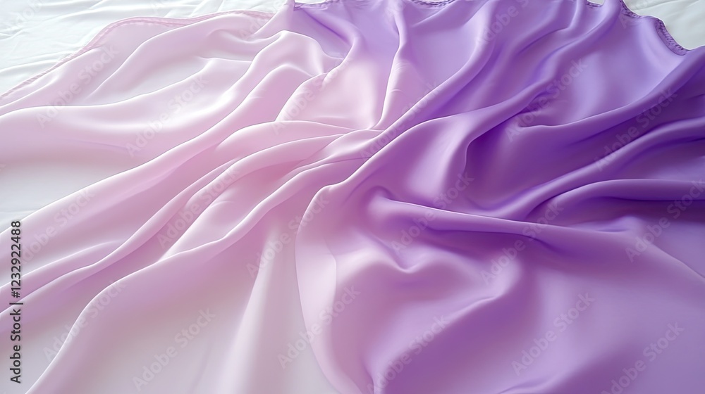 Obraz premium Soft Lilac and White Fabric Draped Gracefully