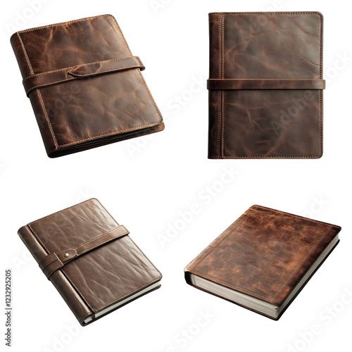 Leather notebook for notes and business, vintage photo