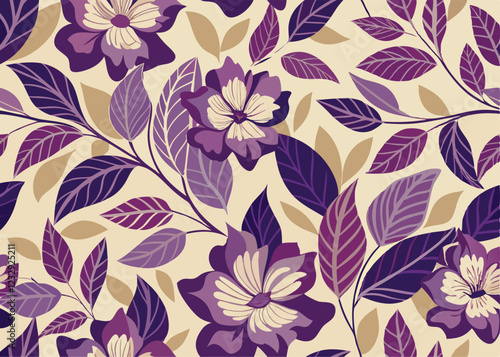 Purple Floral Seamless Pattern