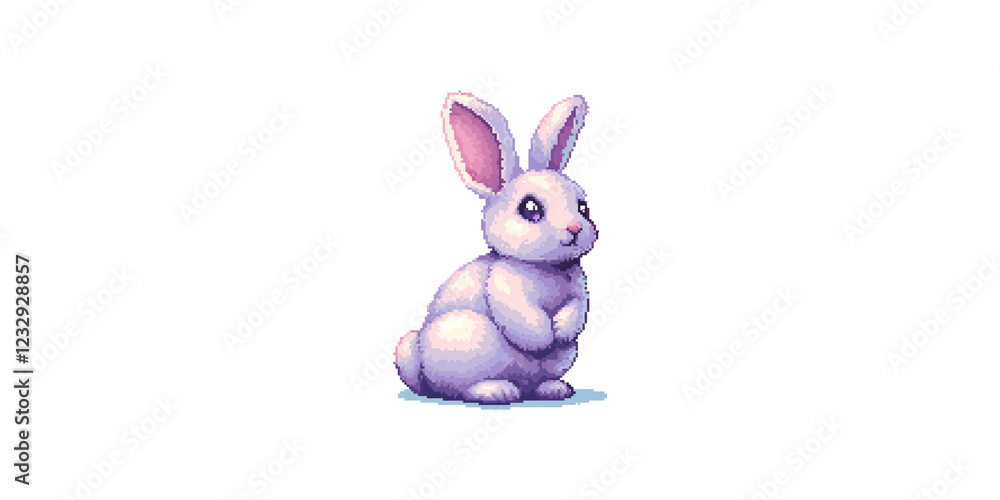 Obraz premium White rabbit sitting isolated on transparent background