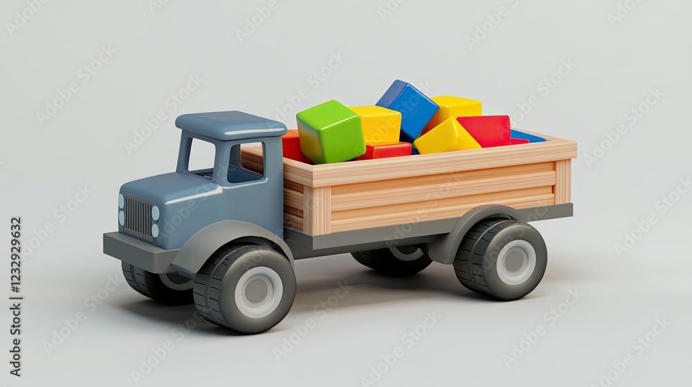 Toy Truck Carrying Colorful Blocks