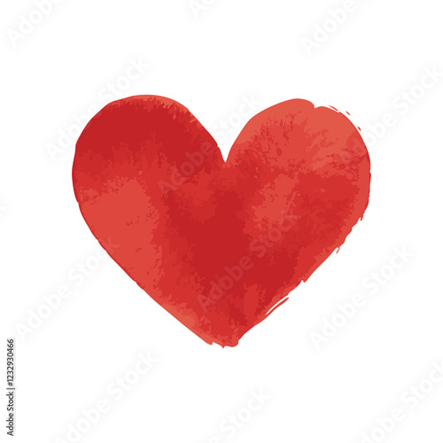 Watercolor heart vector illustration. Love symbol in hand painted water color style.