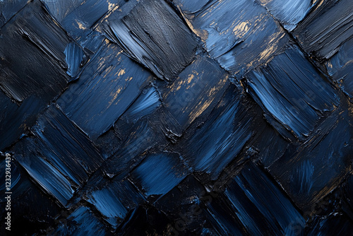 Textured blue abstract artwork capturing deep shades and unique brushstrokes