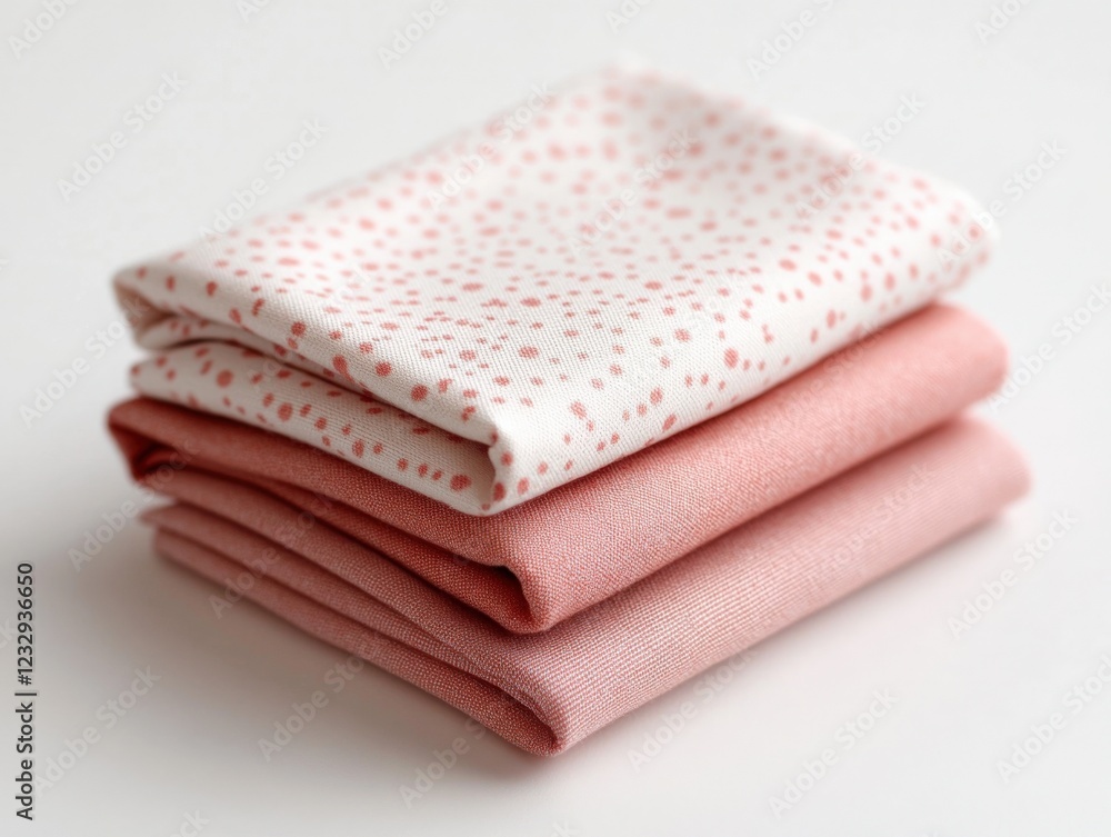 stack of pink and white patterned fabric stack of pink and white patterned fabric