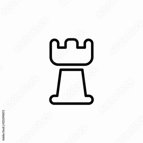 chess tower strategy icon sign vector