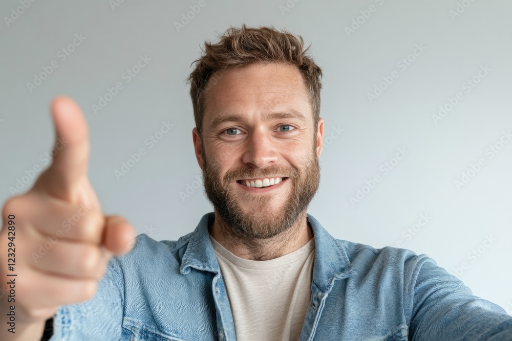 man pointing at the camera and smiling man pointing at the camera and smiling