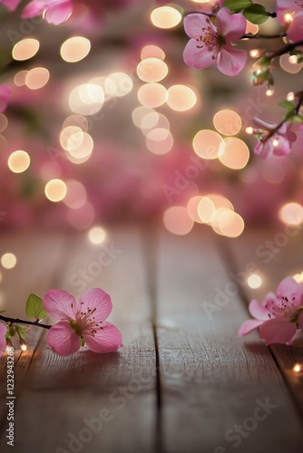 Elegant floral arrangement with twinkling lights creates a dreamy atmosphere ...