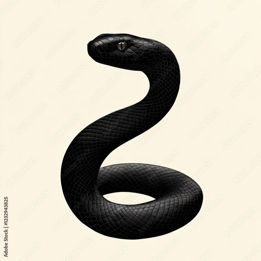 a black snake coiled and ready to strike a black snake coiled and ready to strike