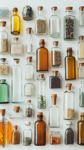 Display of assorted alcoholic beverage bottles on wooden shelves in a contemp...