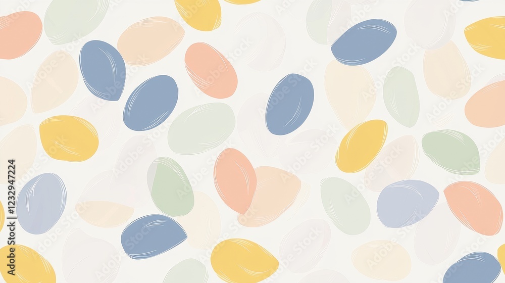 Soft Colorful Easter Egg Pattern on Light Background for Spring Decor Soft Colorful Easter Egg Pattern on Light Background for Spring Decor