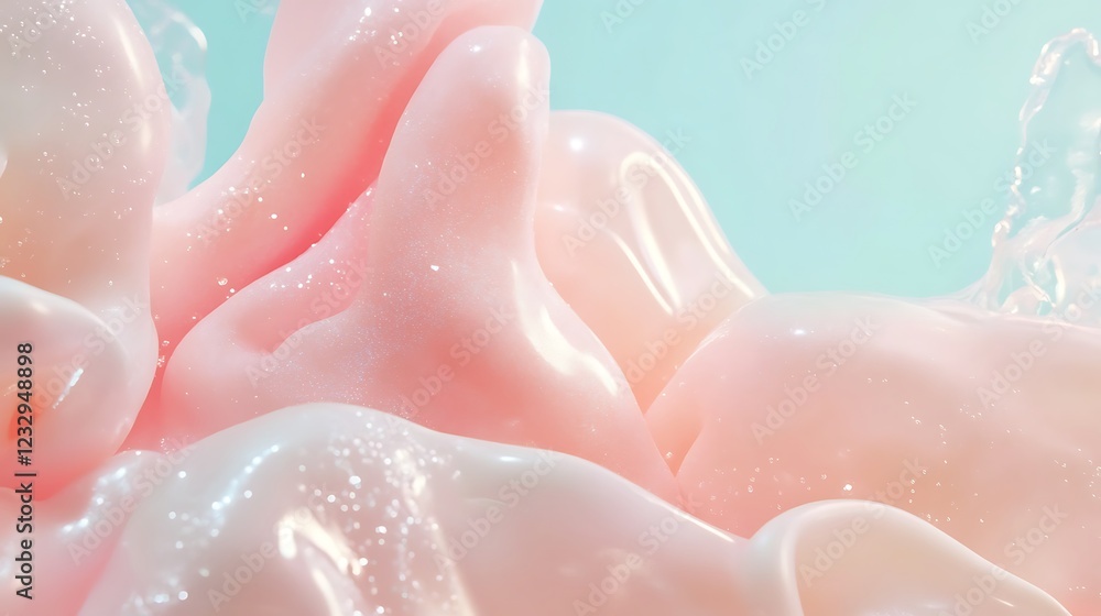 Fototapeta premium Abstract Pink and White Cream Swirls Texture
