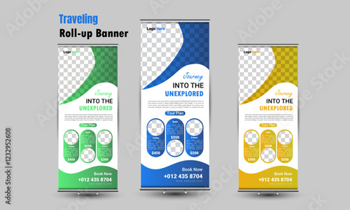 Traveling Roll-up banner Design template