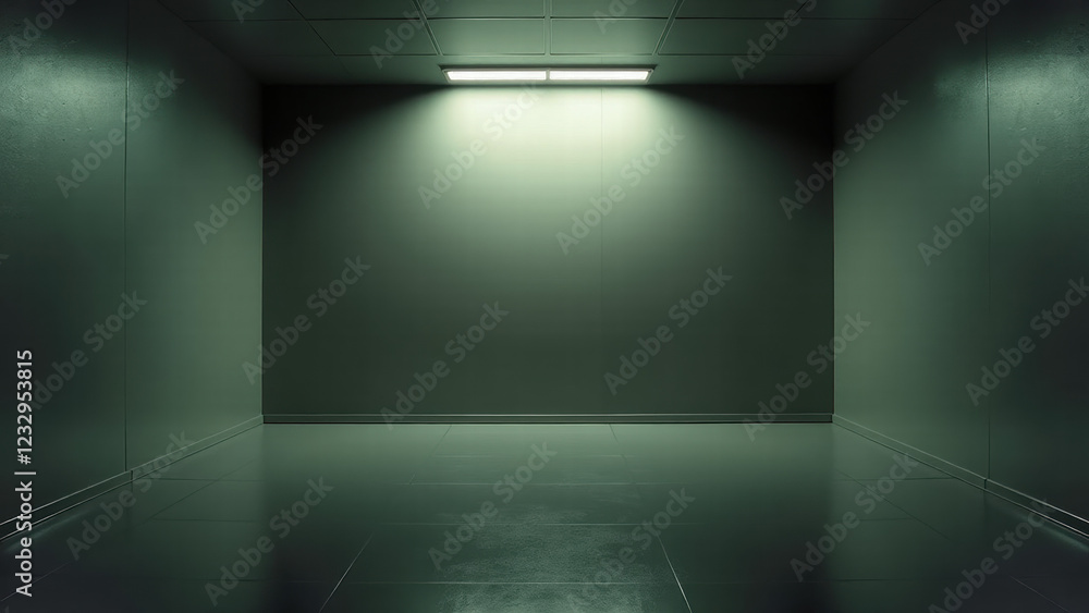 Spacious Empty Room in Shades of Grey with Neon Glow on the Walls Spacious Empty Room in Shades of Grey with Neon Glow on the Walls