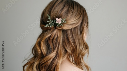 Soft, tousled waves with a small floral clip for Valentine's Day