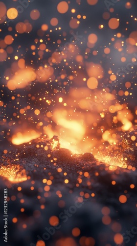 Golden bokeh lights create a dreamy atmosphere in a warm and inviting space
