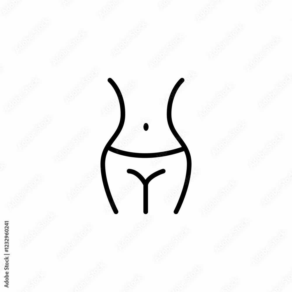 slim waist icon sign vector