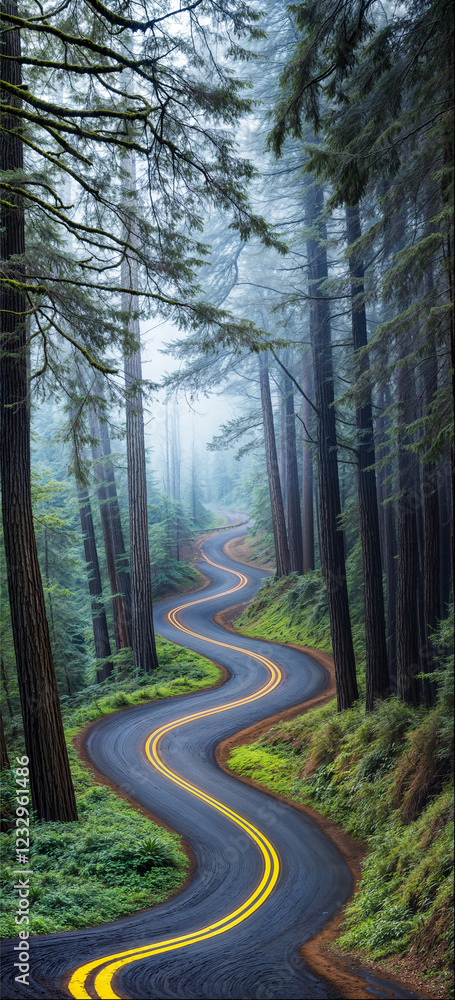 Obraz premium A Road through the Forest v1 17