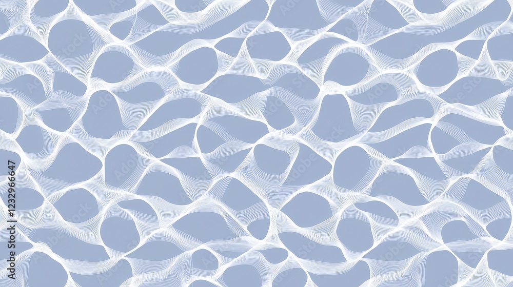 Obraz premium Abstract Blue Background with Flowing White Wavy Lines Pattern