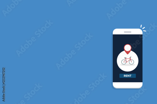 Bicycle rent or sharing bike application on a mobile phone.	