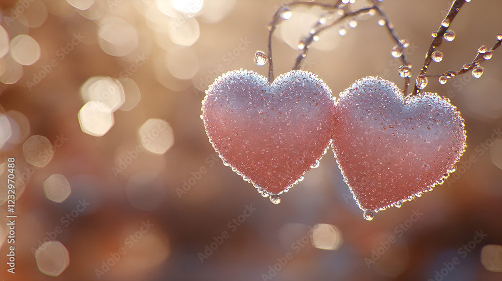 Fototapeta premium Attributes of lovers. Hearts, flowers, candles.