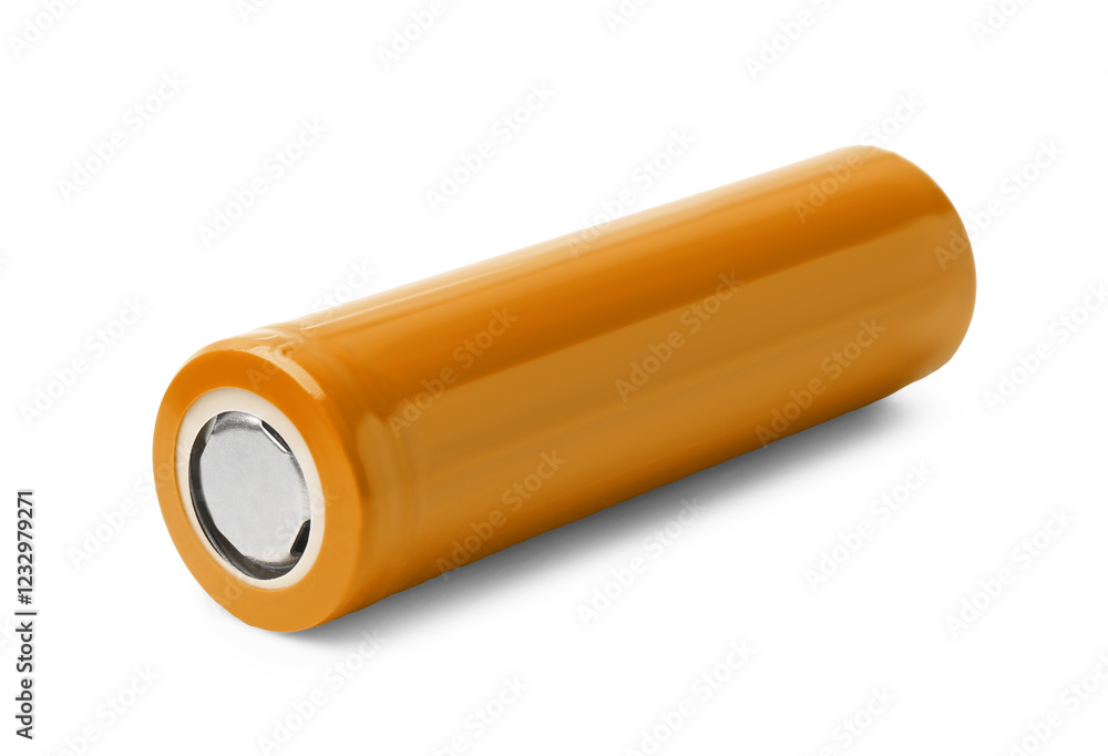Orange AA alkaline battery isolated on white Orange AA alkaline battery isolated on white