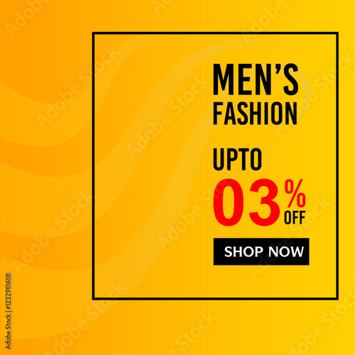 Discount banner for Men's Fashion UPTO 3% Off. Shop Now button 
