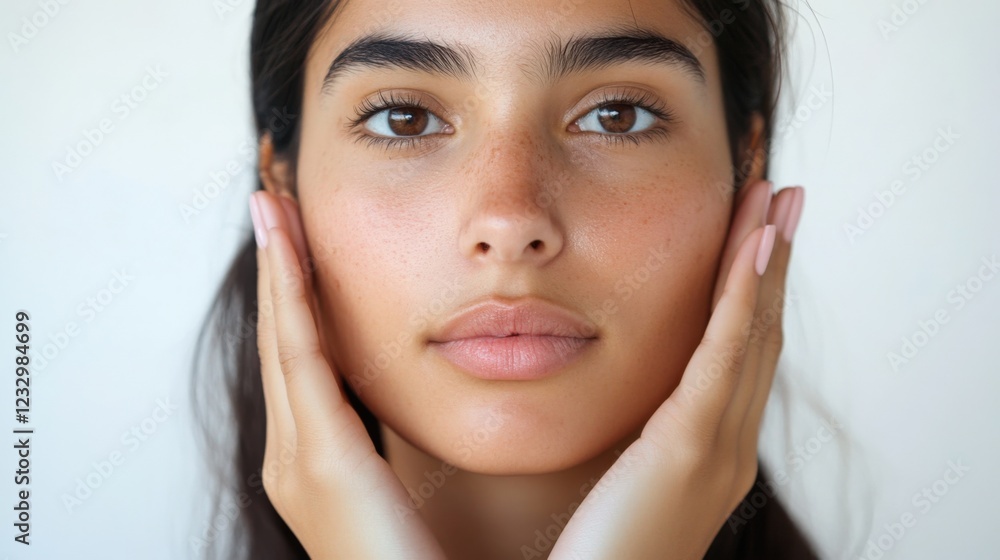 close-up portrait of a young woman with beautiful skin close-up portrait of a young woman with beautiful skin