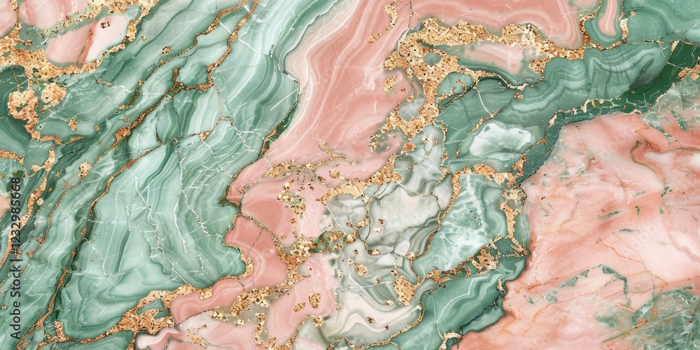 Fototapeta premium marble texture background pink gold silver green