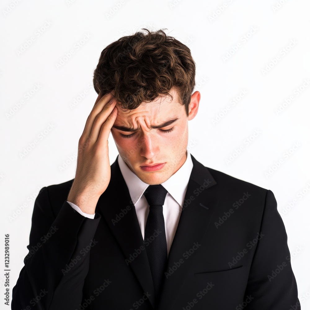 businessman with headache holding his head businessman with headache holding his head