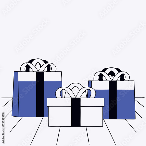 Simple design of three gifts, gift boxes