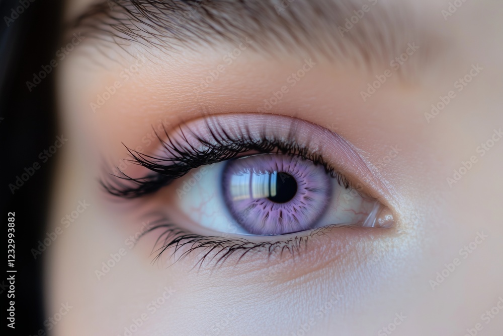 Macro shot of a womana??s soft pastel purple eye, with fine detailing and smooth gradients in the iris, captured in ultra HD Macro shot of a womana??s soft pastel purple eye, with fine detailing and smooth gradients in the iris, captured in ultra HD
