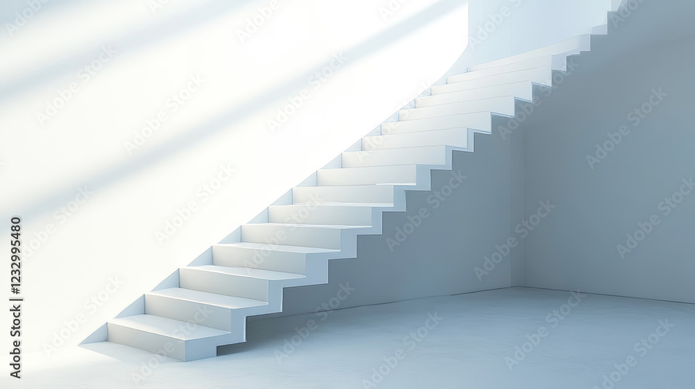 abstract white basement stairway to the day light 3d render illustration abstract white basement stairway to the day light 3d render illustration