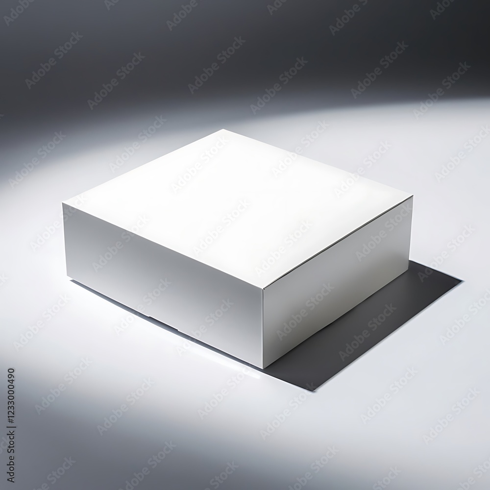Well-lit, professional photograph of a blank, pristine, and premium product box lying flat on a smooth, pure white surface, with subtle shadows accentuating its clean lines . Well-lit, professional photograph of a blank, pristine, and premium product box lying flat on a smooth, pure white surface, with subtle shadows accentuating its clean lines .