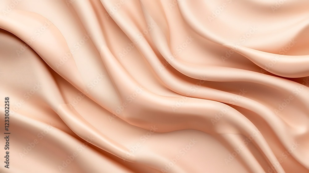 Fototapeta premium Soft Peach Fabric Draped in Gentle Waves
