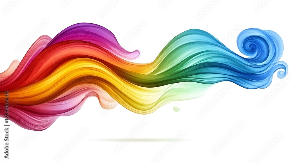 Fototapeta premium Colorful flowing wave abstract design art