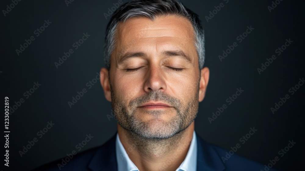 Fototapeta premium calm businessman with eyes closed